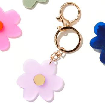 Flower Key Ring Frosted Lavender & Gold