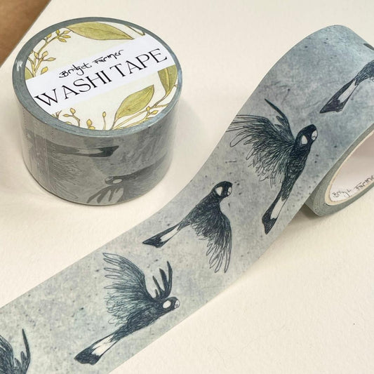 Black Cockatoos Wide Washi Tape