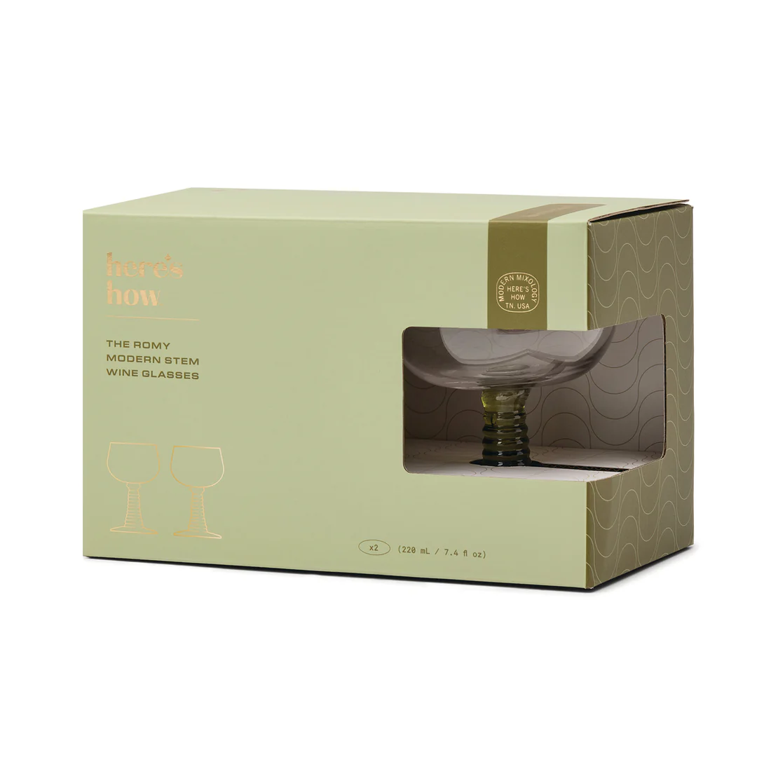 Romy Wine Glasses Olive Set of 2