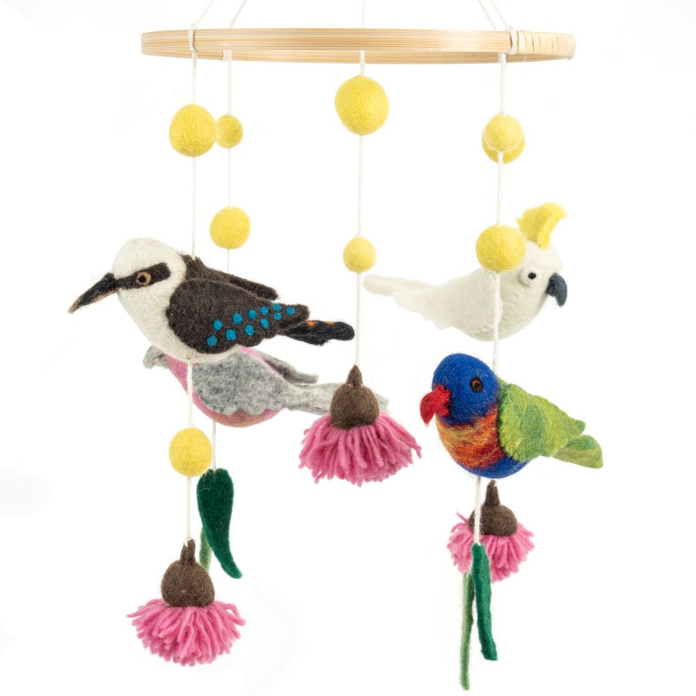 Australian Birds Handmade Felted Mobile