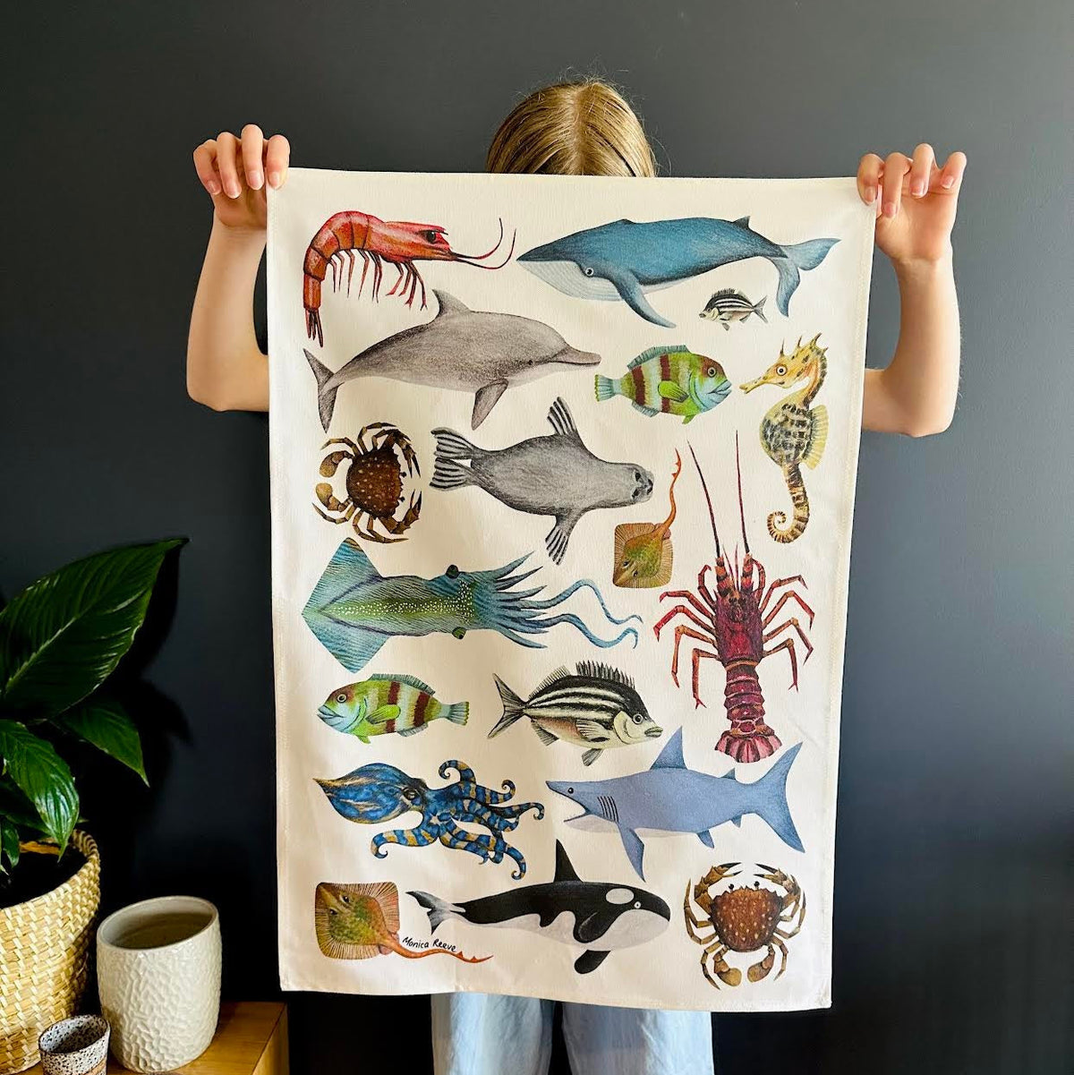 Ocean Creatures Of Tasmania Tea Towel