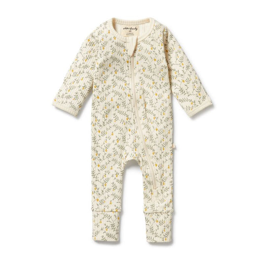 Lemon Leaf Organic Zipsuit