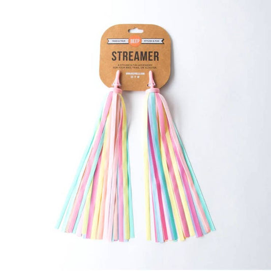 Pastel Rainbow Bike & Scooter Ribbon Streamers