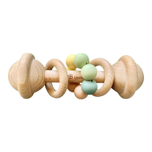 Pastel Multi Colour Wooden Rattle Toy