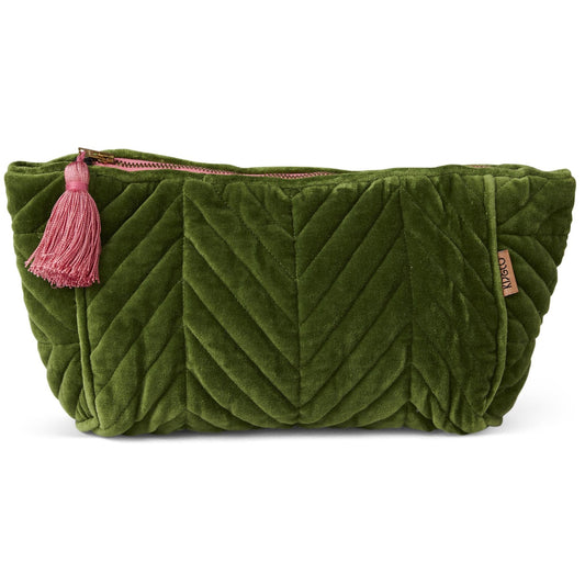 Moss Velvet Toiletry Bag
