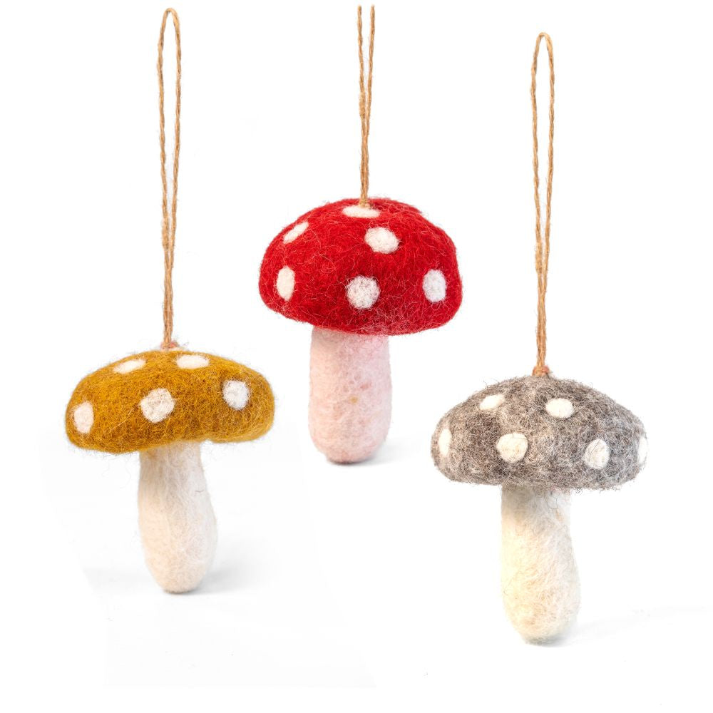 Mushroom Wool Decoration