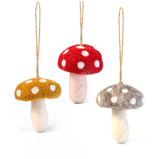 Mushroom Wool Decoration