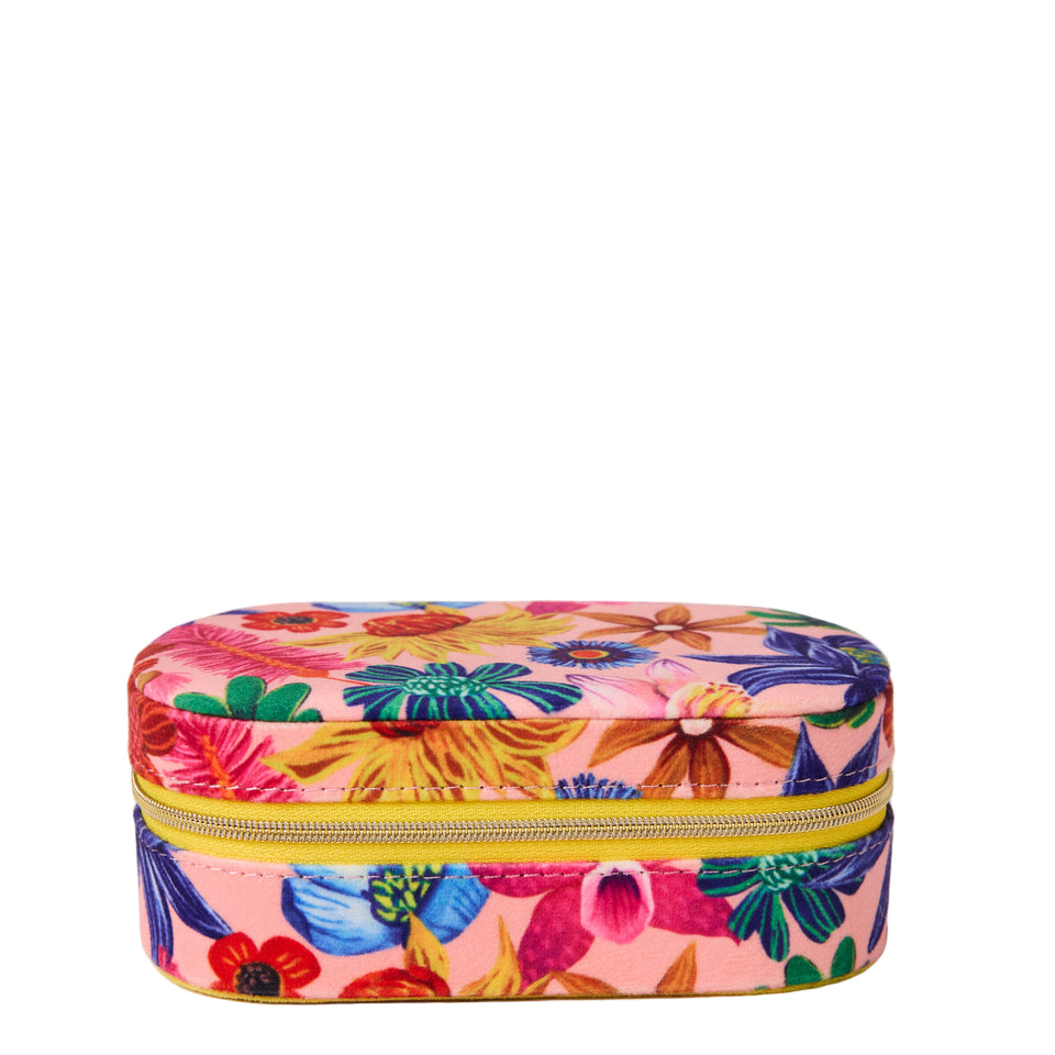Wild Flowers In Bloom Travel Velvet Jewellery Box
