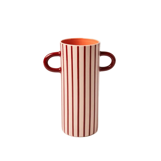 Griffe Bud Vase Pink Pinstripe