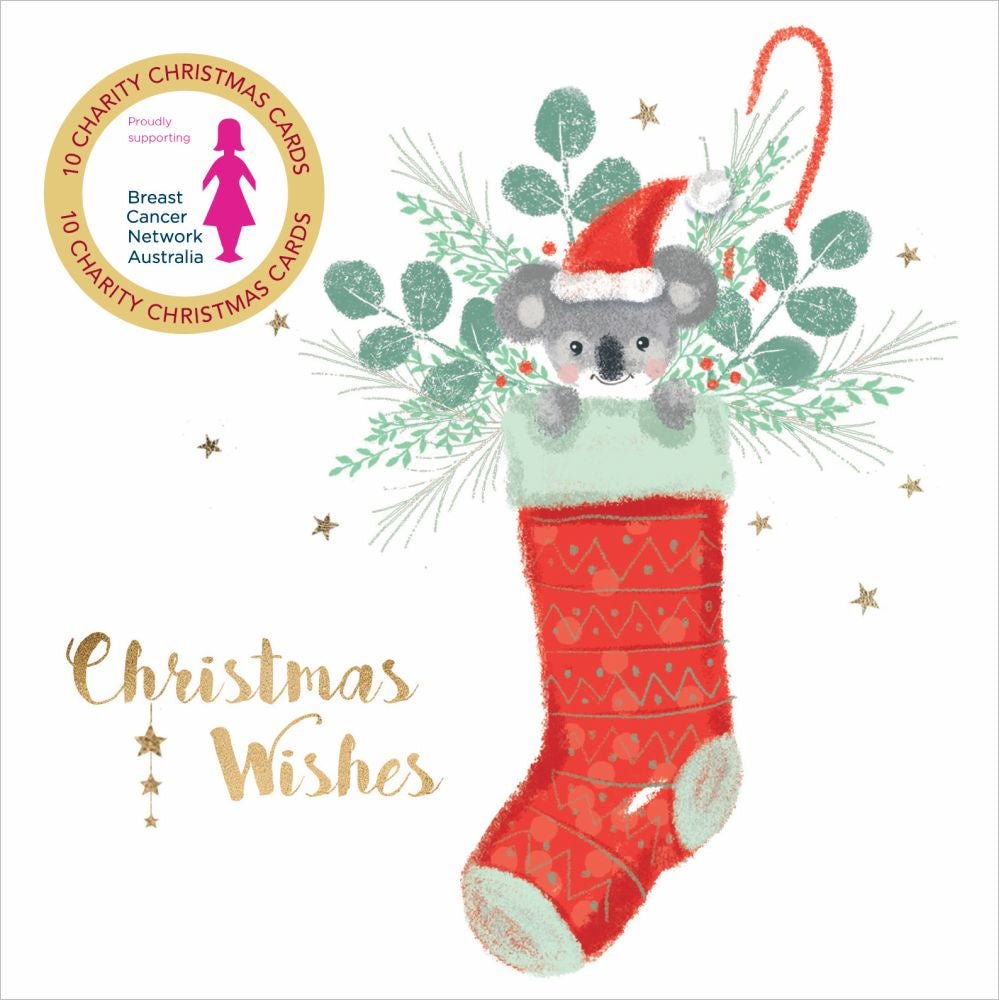 Koala Stocking Charity Christmas Cards Set of 10