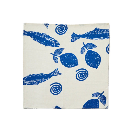 Sardines Blue Napkins Set of 4