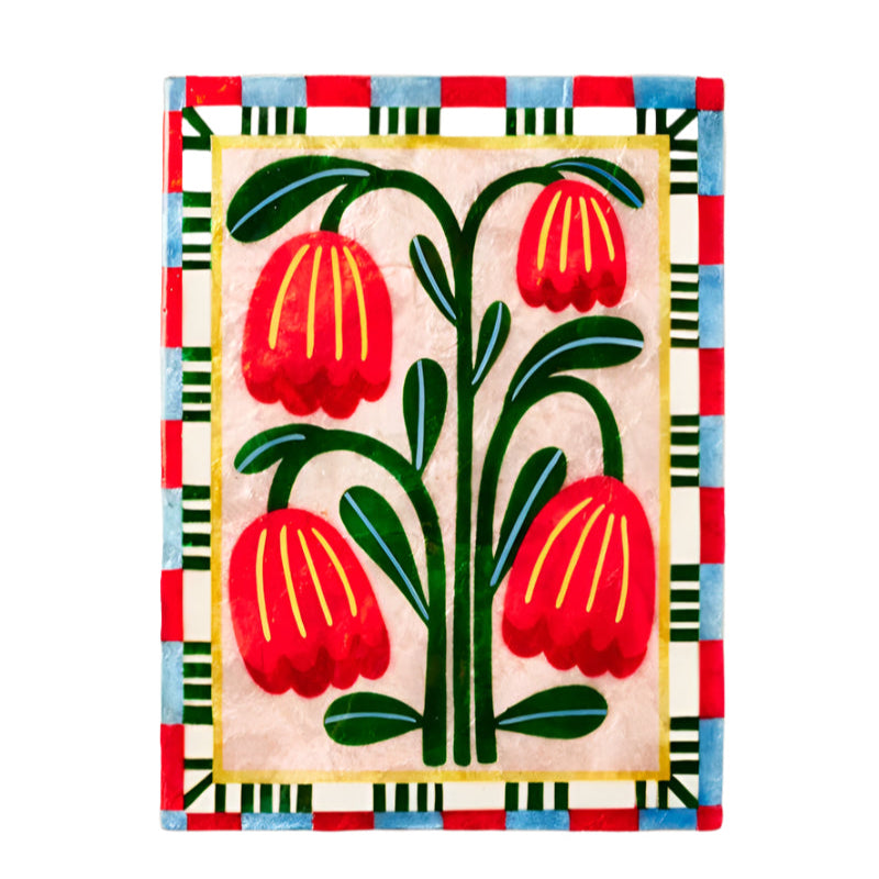 Bloom Nouveau Red Rectangle Wall Art