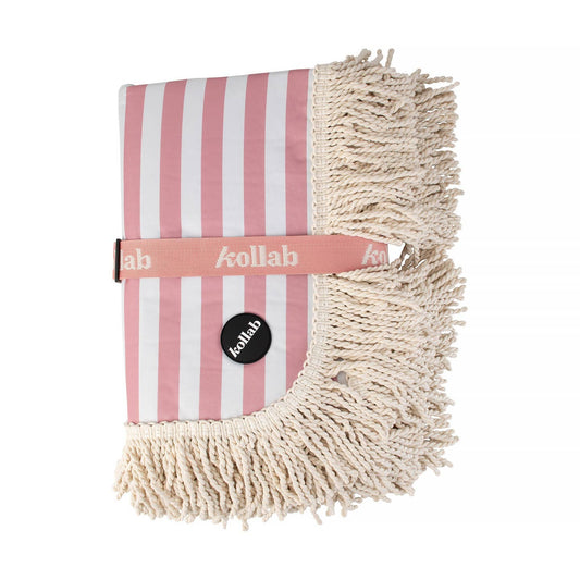 Fringed Picnic Mat Rose Stripe