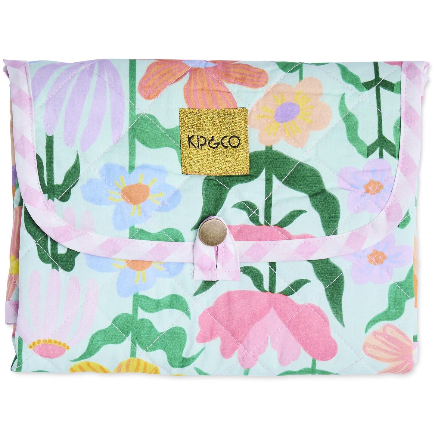 Popping Flowers Green Baby Change Mat