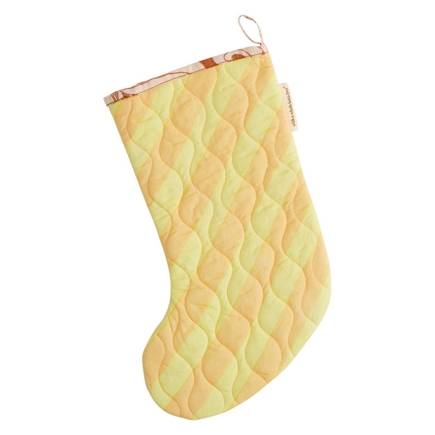 Jarita Stripe Christmas Stocking Citron