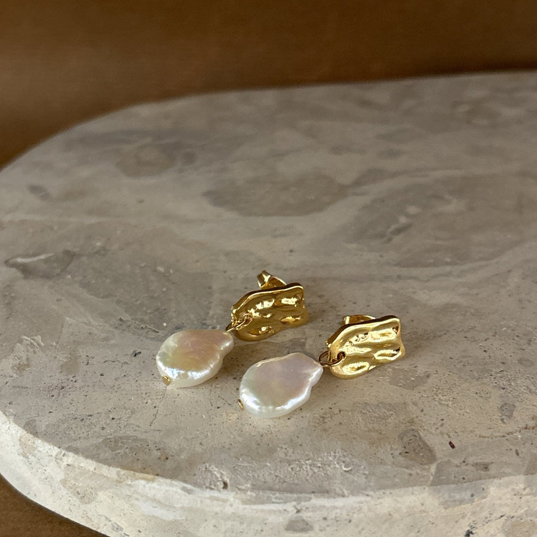 Messina Pearl 18K Gold Plated Earrings