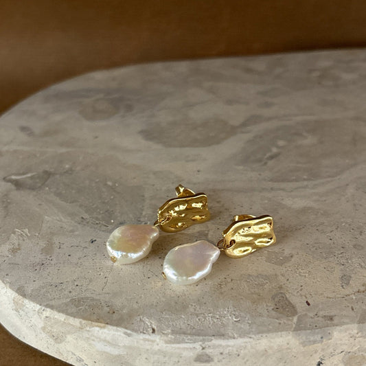 Messina Pearl 18K Gold Plated Earrings
