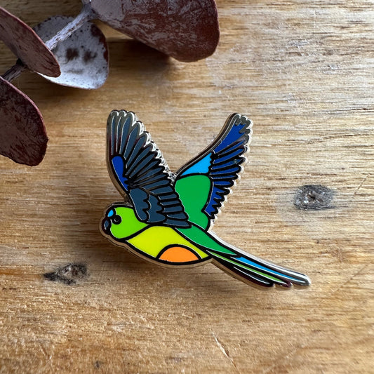 Orange-bellied Parrot Enamel Pin