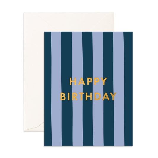 Birthday Navy Stripe Greeting Card