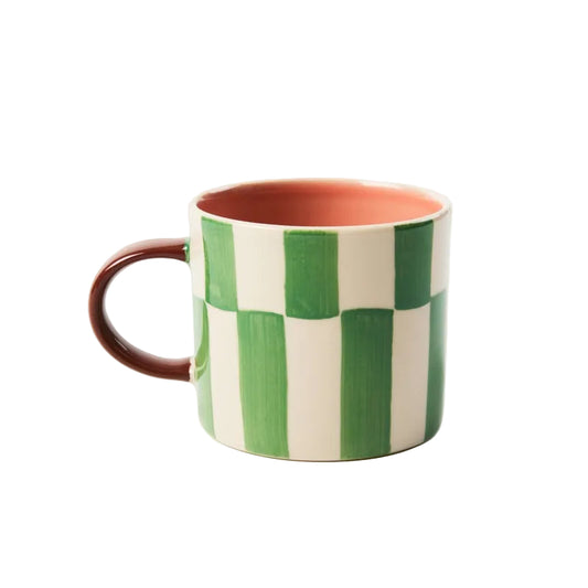 Bloomie Green Check Mug