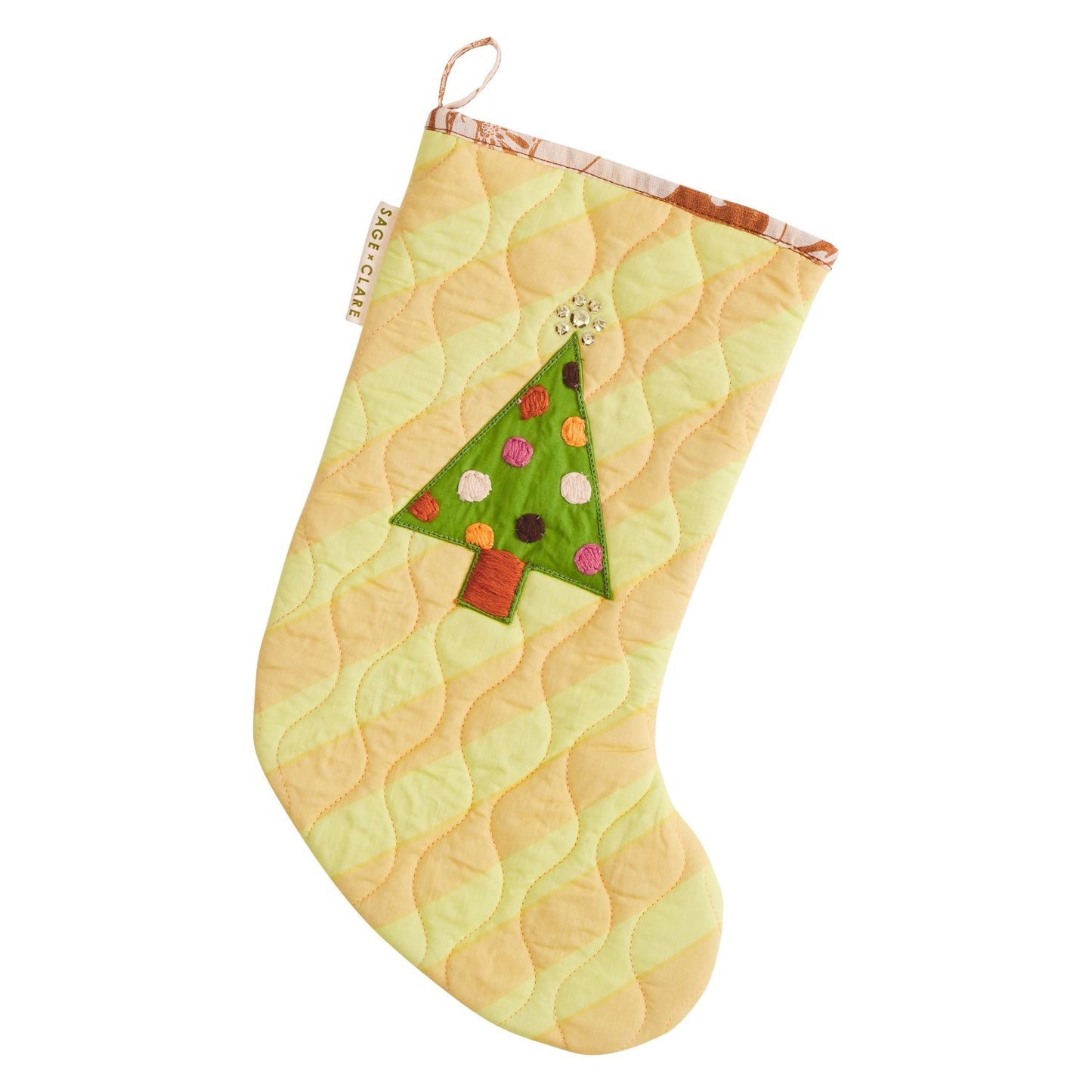 Jarita Stripe Christmas Stocking Citron