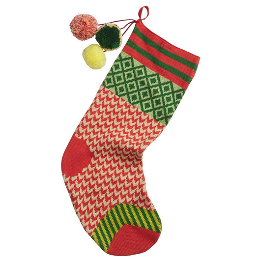 Palmina Knitted Stocking Crimson