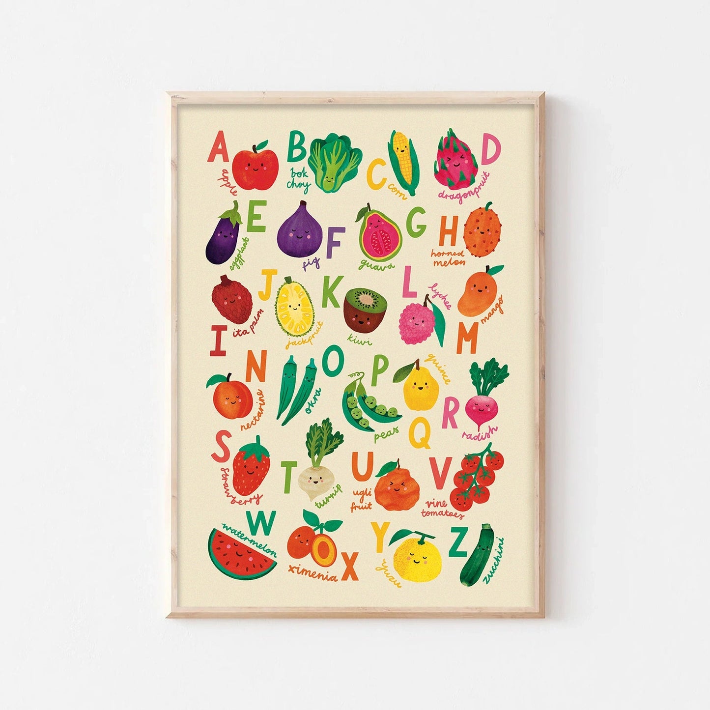 Fruit + Veg A-Z Alphabet Print