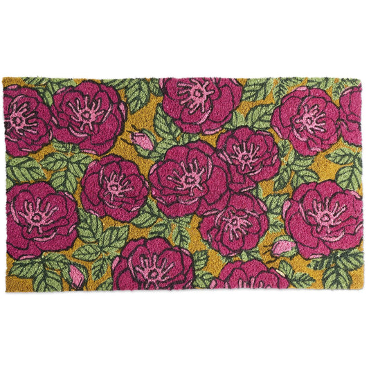 Golden Peony Coir Door Mat