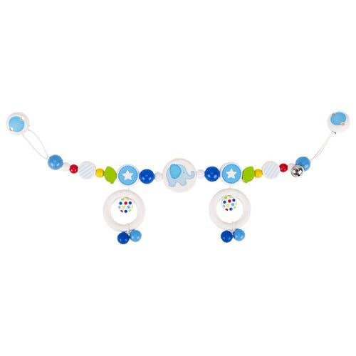 Blue Elephant Pram Chain With Clips