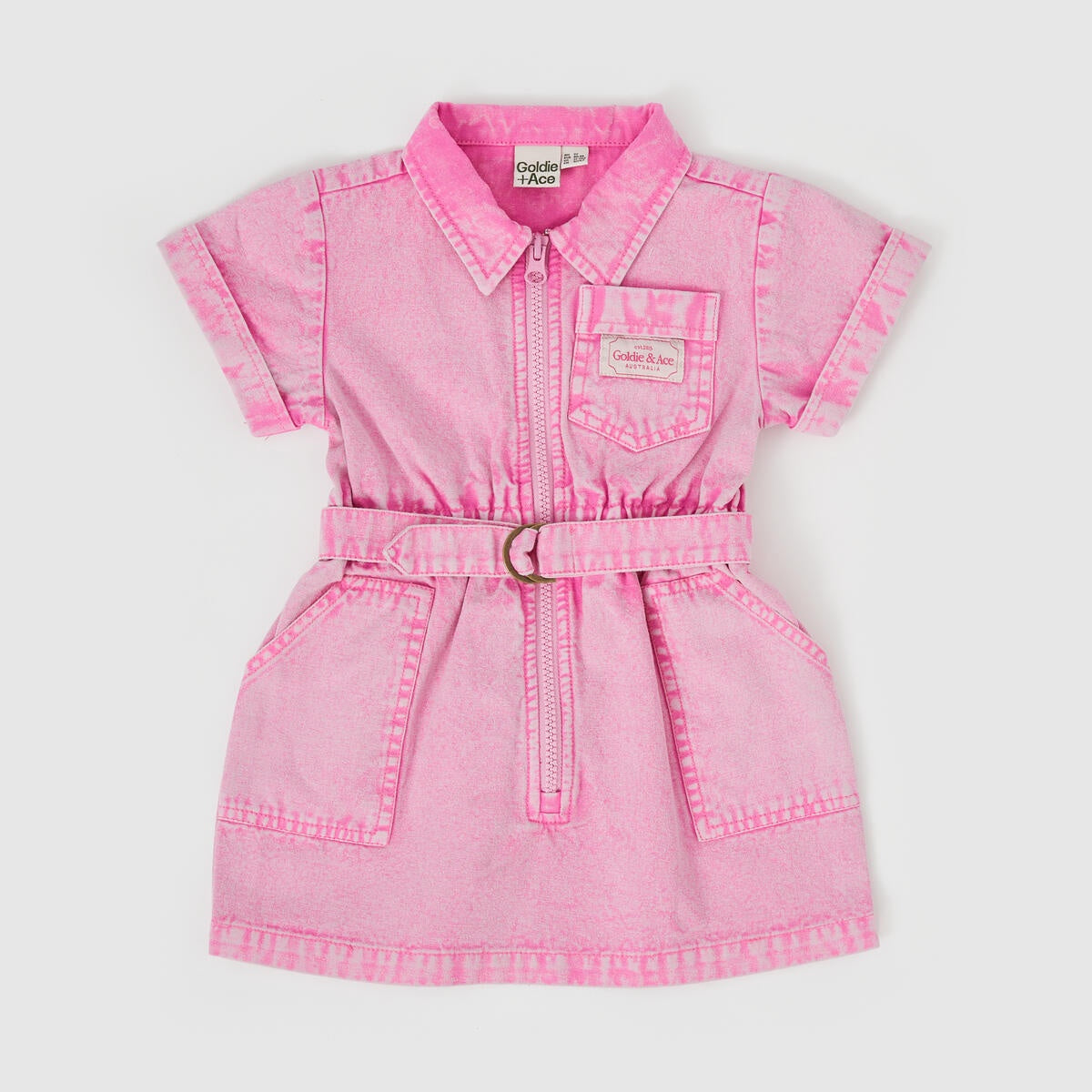 Piper Denim Bubblegum Belted Dress