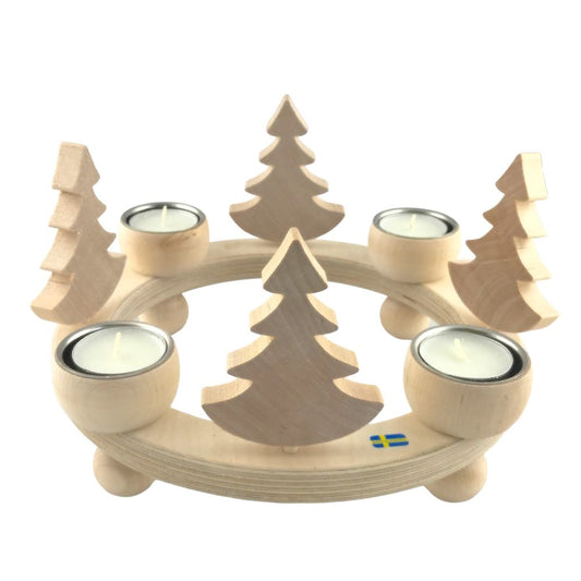 Tealight Candle Wreath Natural Christmas Trees