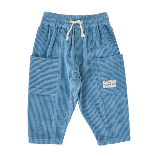 Kit Corduroy Duck Egg Kids Pocket Pant