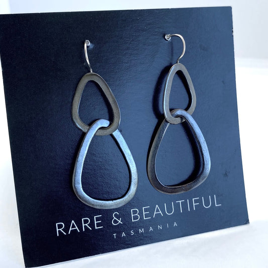 Double Loop Earrings Oxidised Copper