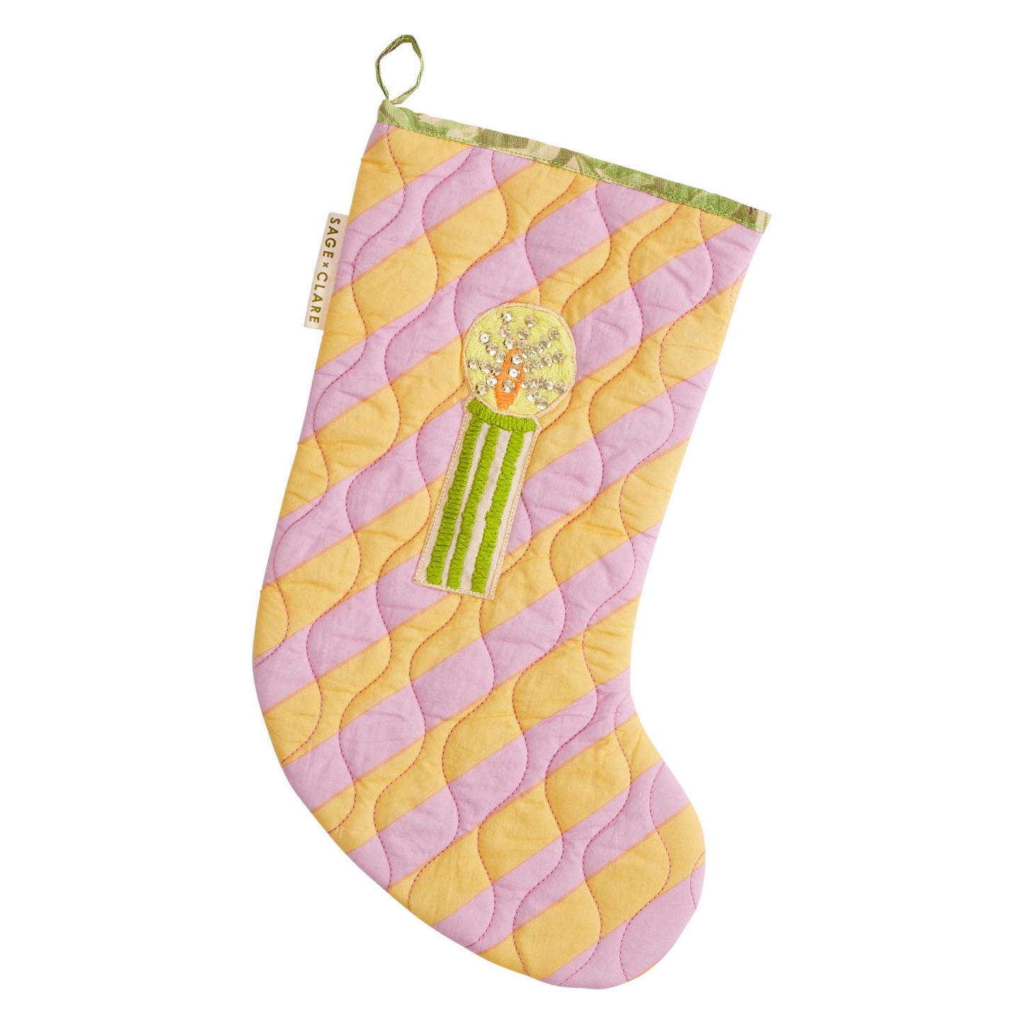 Jarita Stripe Christmas Stocking Mauve