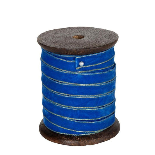 Blue Luxe Gold Edge Ribbon Roll 10m
