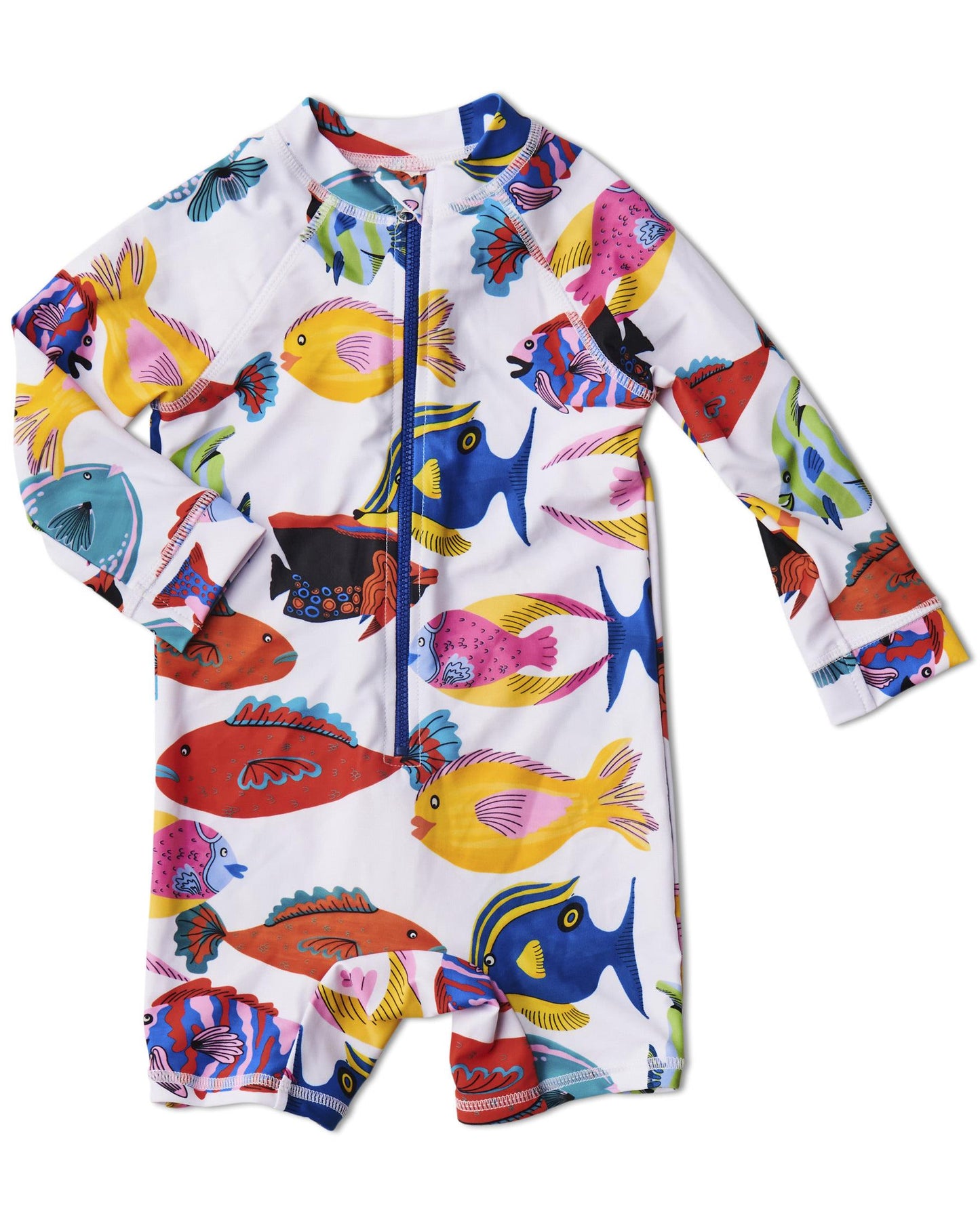 Fishy Business Baby Long Sleeve Zip Bathers