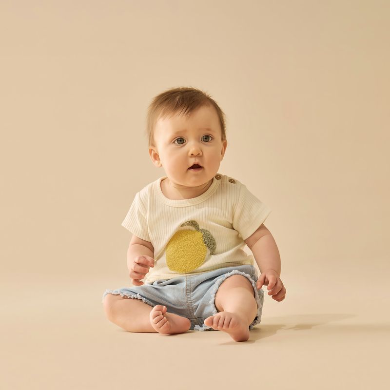 Lemon Leaf Embroidered Organic Tee