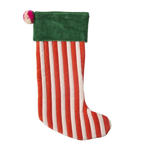 Jolly Christmas Velvet Stocking