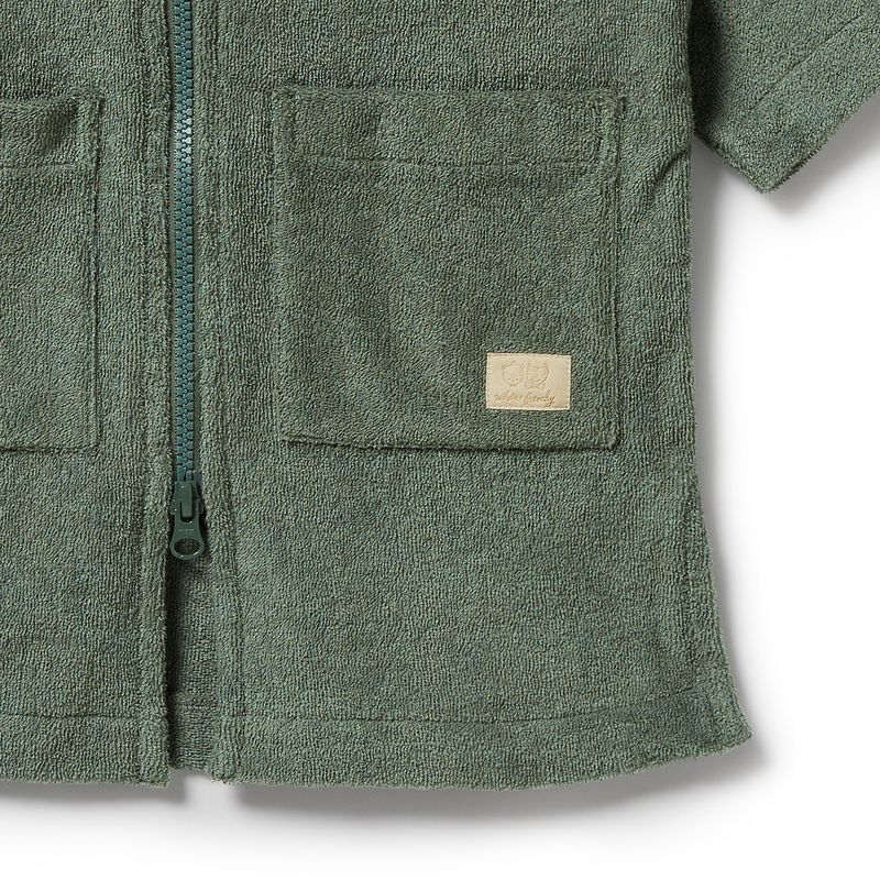 Moss Organic Terry Hooded Towel