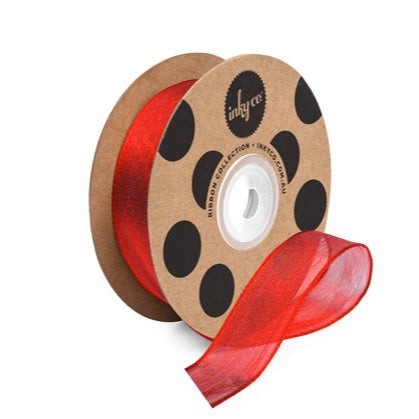 Metallic Organza Red Ribbon 10m