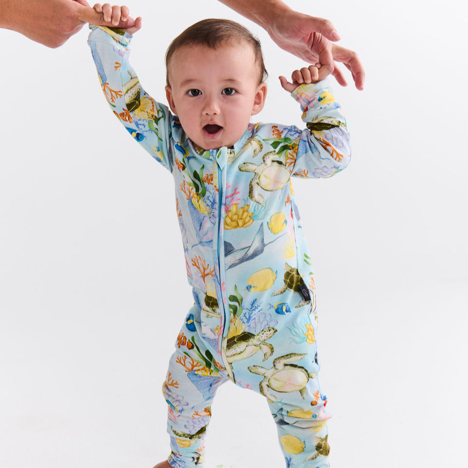 Reef Life Organic Long Sleeve Zip Romper