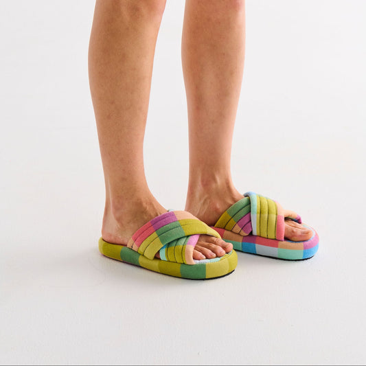 Florida Tartan Quilted Velvet Adult Slippers