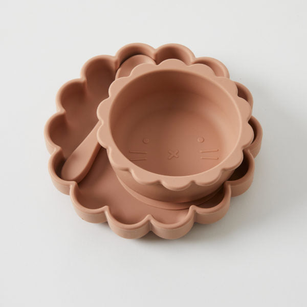 Silicone 3 Piece Dining Set Terracotta