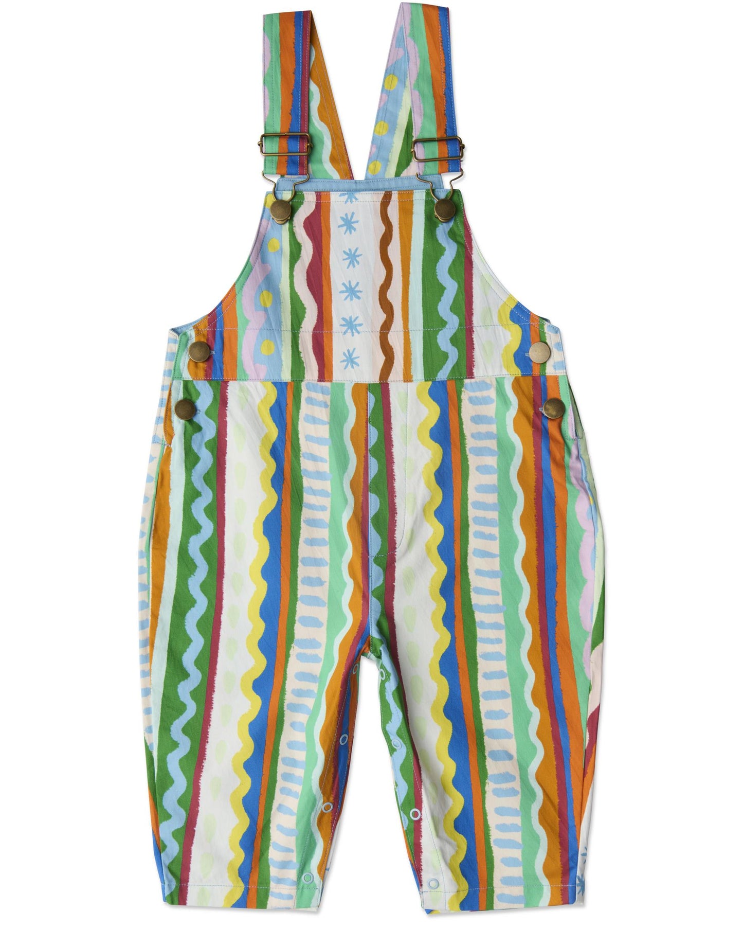 Beach Patterns Baby Cotton Drill Overalls