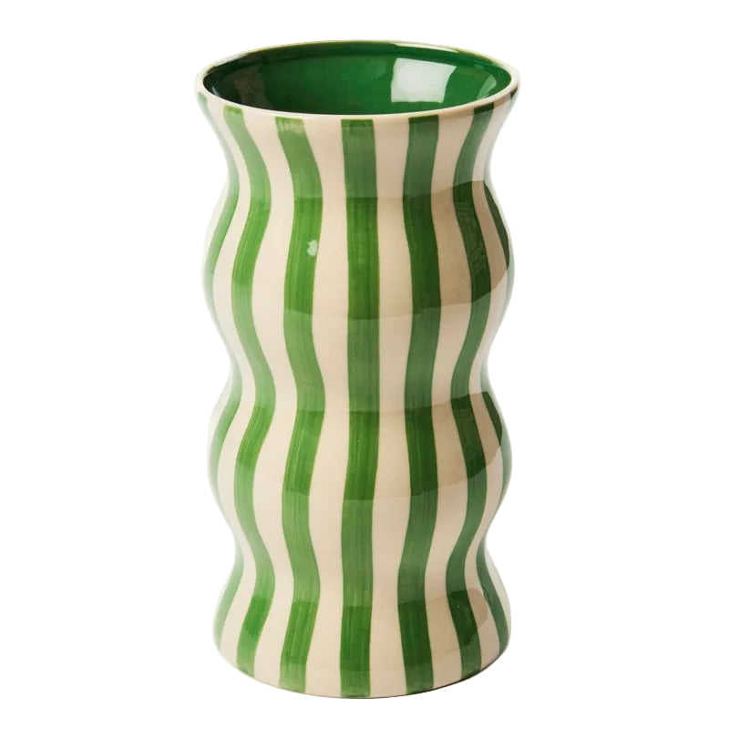 Palma Green Stripe Vase