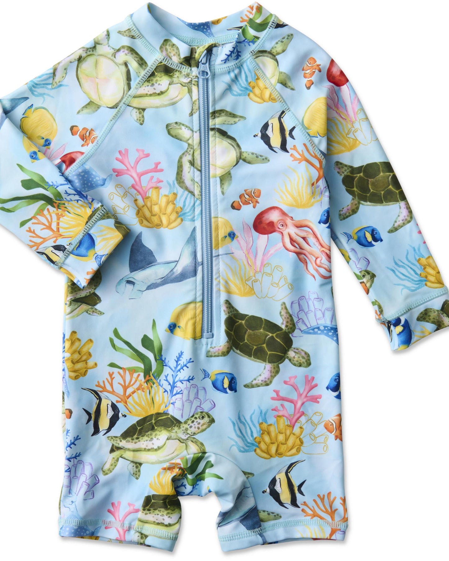 Reef Life Baby Long Sleeve Zip Baby Bathers