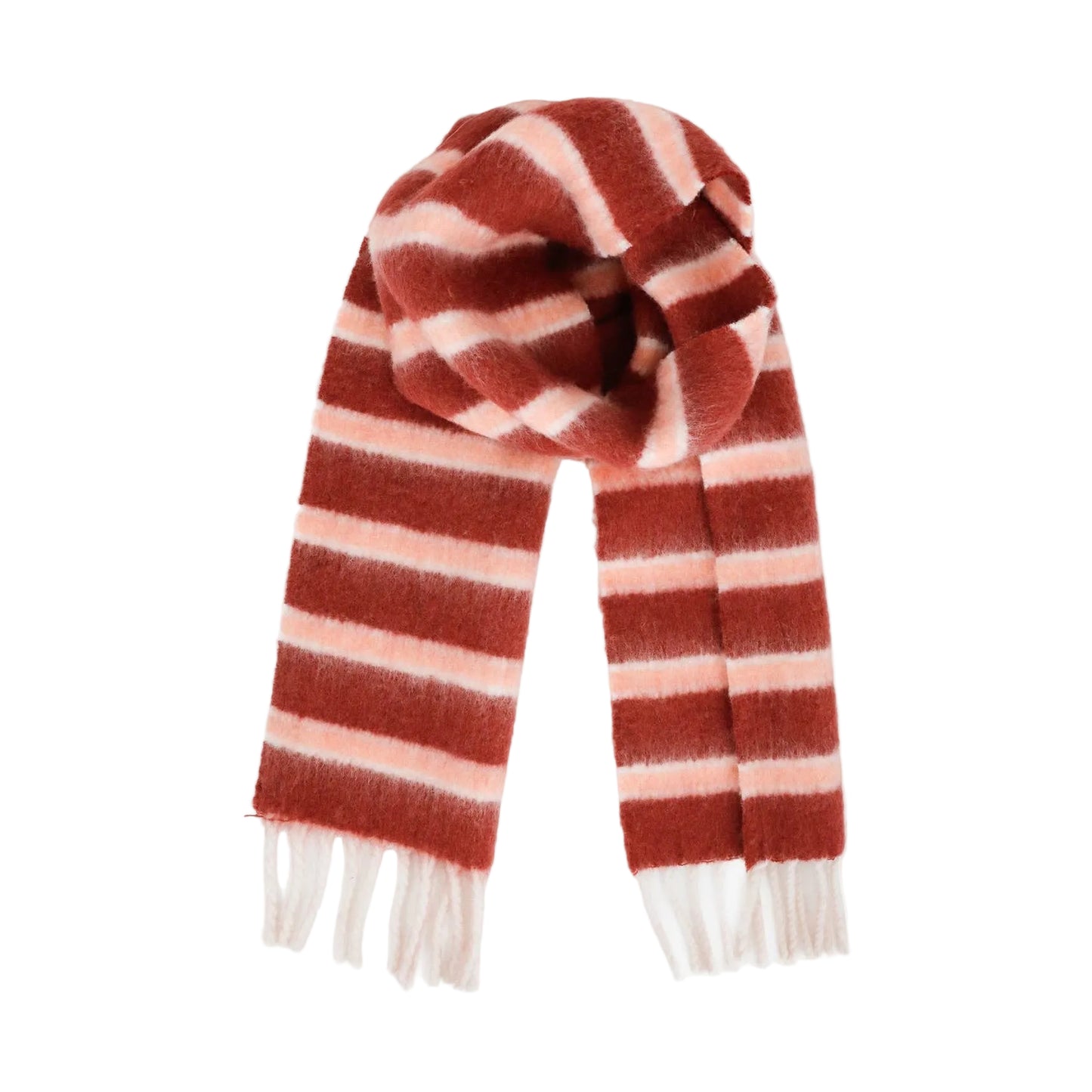 Sora Stripe Wool Blend Fluffy Scarf