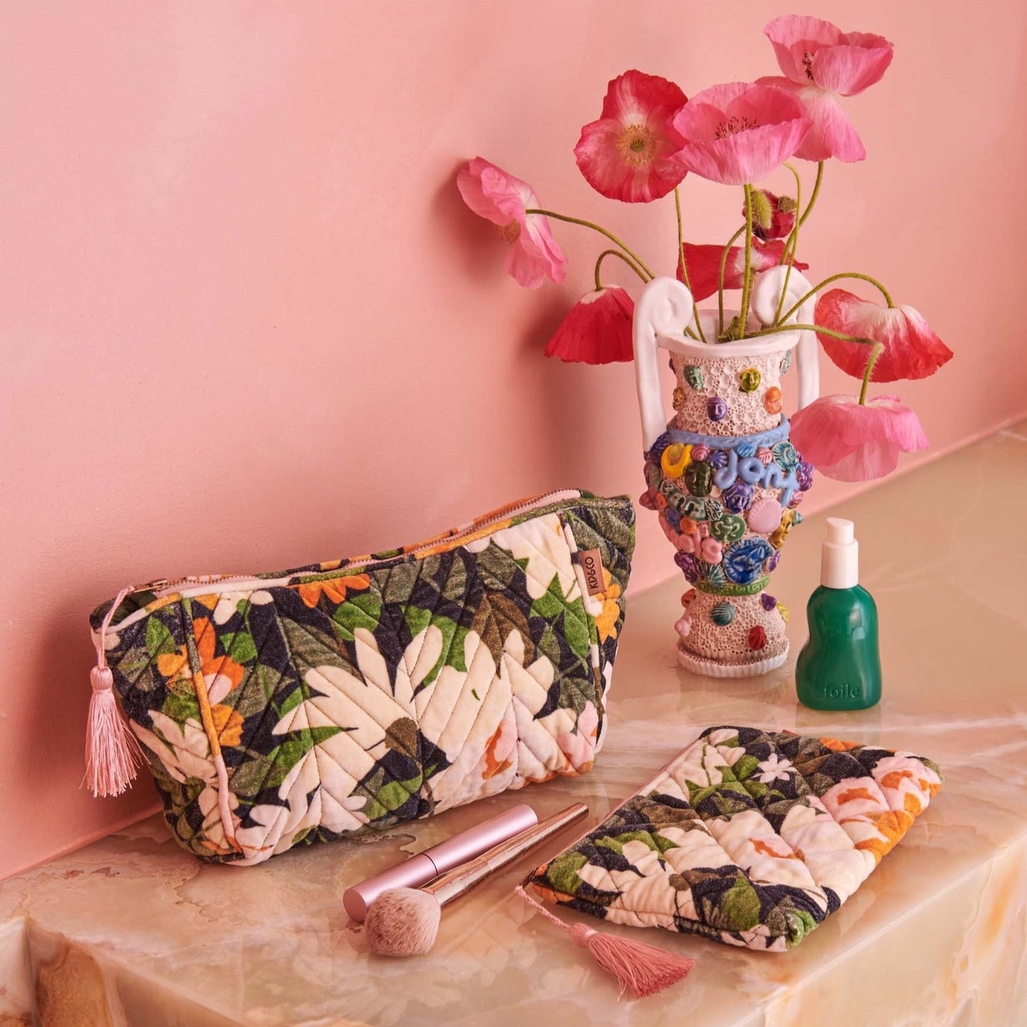 Velvet Toiletry Bag Dreamy Floral