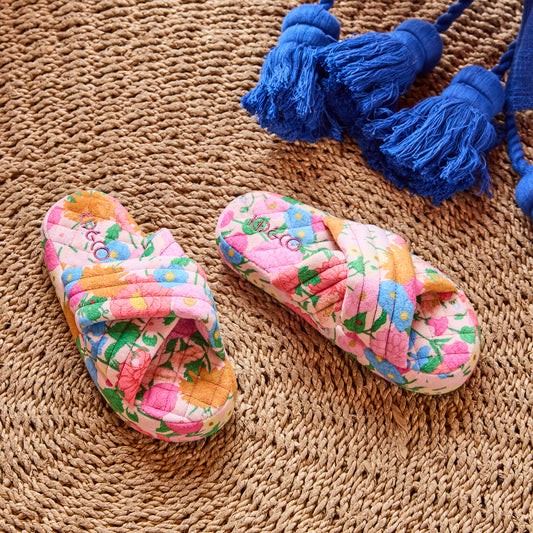 Follow The Sun Quilted Velvet Adult Slippers
