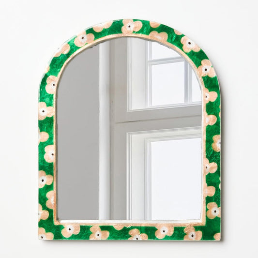 Paradis Green Floral Mirror